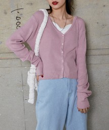 WEGO/Vネックリブカーディガン