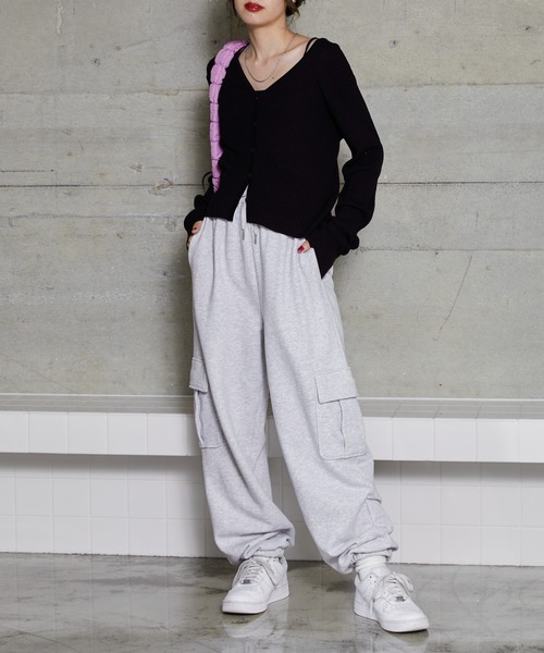 WEGO（ウィゴー）の「WEGO/Vネックリブカーディガン（カーディガン/ボレロ・レディース・サックスブルー/ライトピンク/アイボリー/ブラック・FREE）」の13枚目の写真