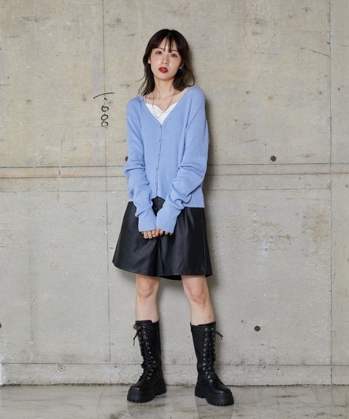 WEGO（ウィゴー）の「WEGO/Vネックリブカーディガン（カーディガン/ボレロ・レディース・サックスブルー/ライトピンク/アイボリー/ブラック・FREE）」の18枚目の写真