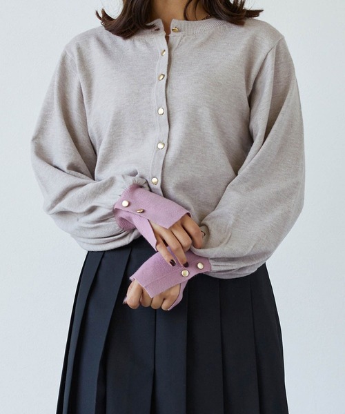 179/WG（イチナナキュウダブルジー）の「配色金ボタンカーディガン（カーディガン/ボレロ・レディース・チャコールグレー/ネイビー/グレー/オフホワイト・FREE）」の3枚目の写真