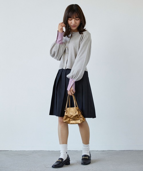 179/WG（イチナナキュウダブルジー）の「配色金ボタンカーディガン（カーディガン/ボレロ・レディース・チャコールグレー/ネイビー/グレー/オフホワイト・FREE）」の17枚目の写真