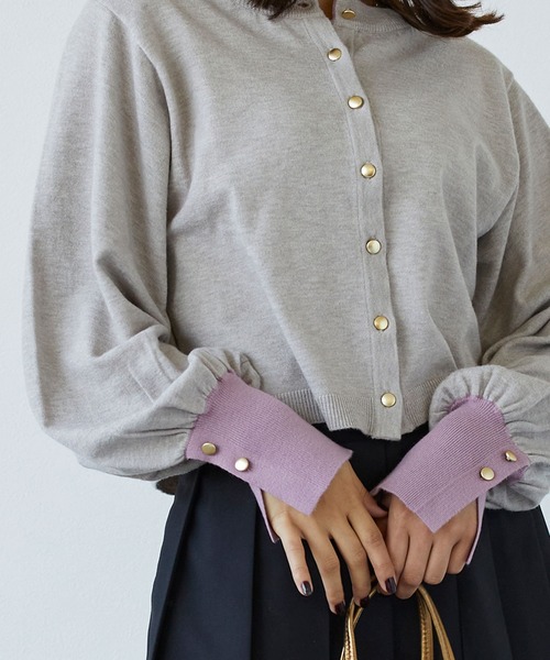 179/WG（イチナナキュウダブルジー）の「配色金ボタンカーディガン（カーディガン/ボレロ・レディース・チャコールグレー/ネイビー/グレー/オフホワイト・FREE）」の18枚目の写真