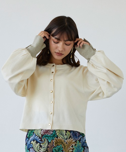 179/WG（イチナナキュウダブルジー）の「配色金ボタンカーディガン（カーディガン/ボレロ・レディース・チャコールグレー/ネイビー/グレー/オフホワイト・FREE）」の21枚目の写真