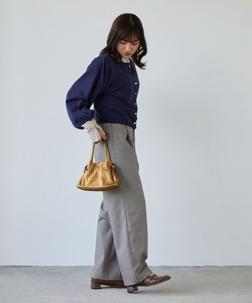 179/WG（イチナナキュウダブルジー）の「配色金ボタンカーディガン（カーディガン/ボレロ・レディース・チャコールグレー/ネイビー/グレー/オフホワイト・FREE）」の22枚目の写真