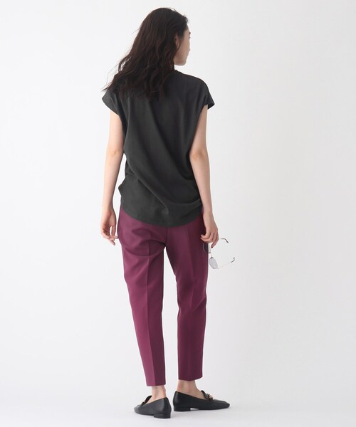 OPAQUE.CLIP（オペークドットクリップ）の「◆シルキースーピマ フレンチスリーブカットソー【WEB限定サイズ】（Tシャツ/カットソー・レディース・ブルー/チャコールグレー/ブラック/パープル系/ホワイト系/イエロー・38/36/42/40）」の17枚目の写真