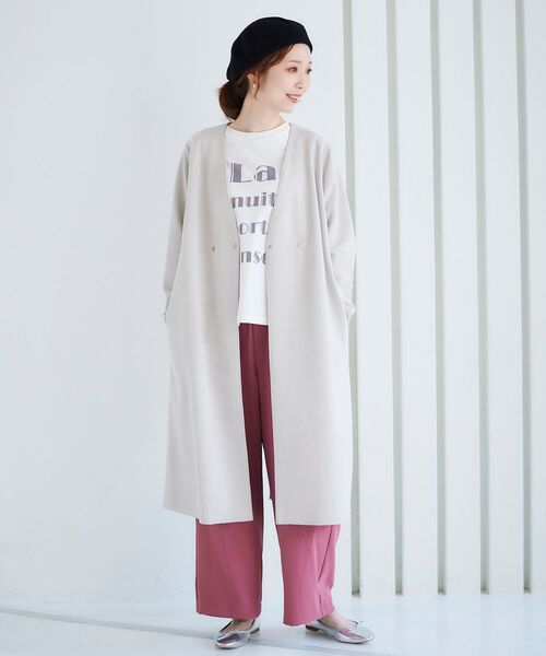 le.coeur blanc（ルクールブラン）の「ダブルサテンカラーワイドパンツ（その他パンツ・レディース・ピンク系その他/グリーン・38）」の4枚目の写真