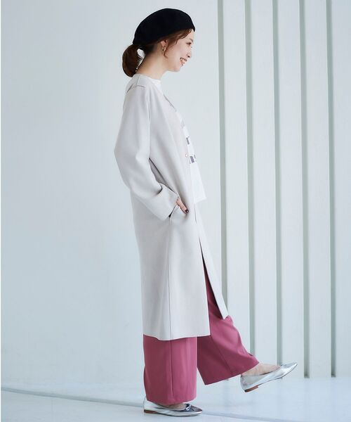 le.coeur blanc（ルクールブラン）の「ダブルサテンカラーワイドパンツ（その他パンツ・レディース・ピンク系その他/グリーン・38）」の5枚目の写真