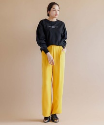 ダブルクロスバックゴムストレートパンツ