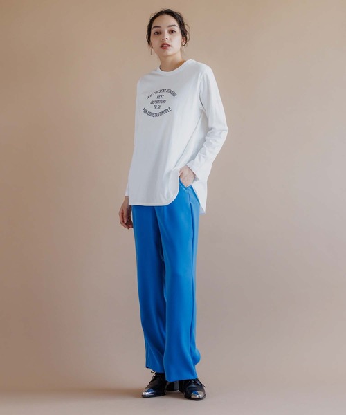 RAW FUDGE(ローファッジ)の「ダブルクロスバックゴムストレートパンツ(その他パンツ・レディース・ブラック/パープル/ネイビー/イエロー/ブルー/グリーン・M)」の5枚目の写真