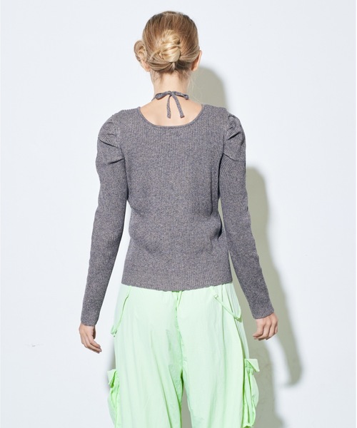 Solace（ソレイス）の「メランジミックスリブパワショルニットトップス