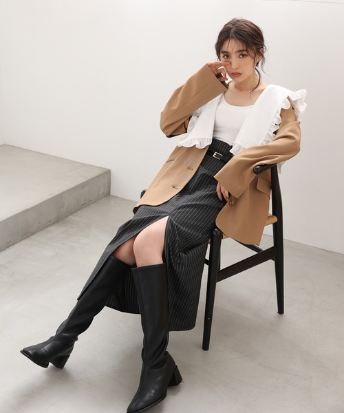 one after another NICE CLAUP（ワンアフターアナザーナイスクラップ）の「【襟が取り外せてベストにもなる】ビッグカラーマルチWAYジャケット（テーラードジャケット・レディース・ブラック/ベージュ/ブラウン系その他・FREE）」の9枚目の写真