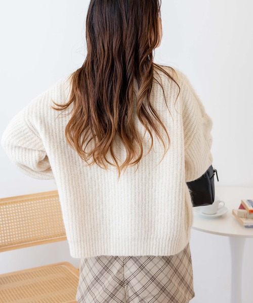 WEGO（ウィゴー）の「WEGO/パッチポケットケーブルカーディガン（カーディガン/ボレロ・レディース・ベージュ/アイボリー/ピンク・FREE）」の20枚目の写真