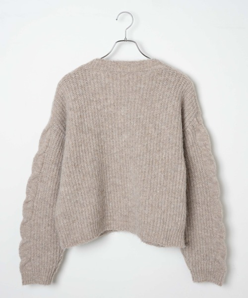 WEGO（ウィゴー）の「WEGO/パッチポケットケーブルカーディガン（カーディガン/ボレロ・レディース・ベージュ/アイボリー/ピンク・FREE）」の14枚目の写真