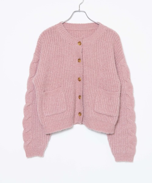 WEGO（ウィゴー）の「WEGO/パッチポケットケーブルカーディガン（カーディガン/ボレロ・レディース・ベージュ/アイボリー/ピンク・FREE）」の15枚目の写真
