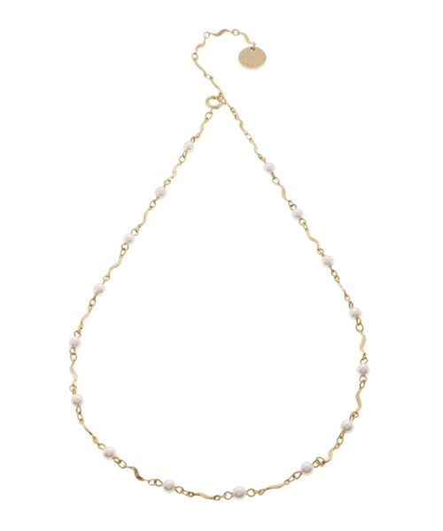 LAGUNAMOON（ラグナムーン）の「LADYフェイクパールウェーブチェーンネックレス（ネックレス・レディース・アイボリー・FREE）」の7枚目の写真