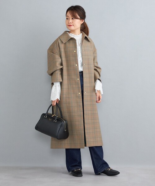 セール】チェックステンカラーコート◇（ステンカラーコート）｜SHIPS