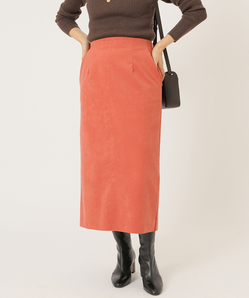 IENA（イエナ）の「フェイクスエードタイトスカート（スカート・レディース・ブラウン/ピンク/ネイビー・34/36/38）」の3枚目の写真