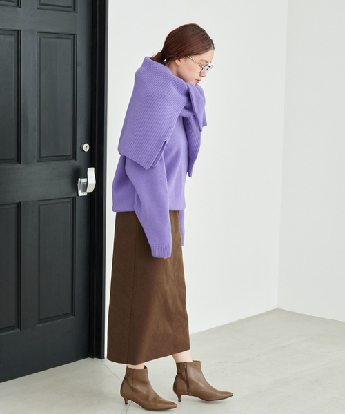 IENA（イエナ）の「フェイクスエードタイトスカート（スカート・レディース・ブラウン/ピンク/ネイビー・34/36/38）」の5枚目の写真