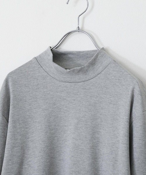 ZIP FIVE（ジップファイブ）の「ピーチスムース 無地モックネックロンTシャツ（Tシャツ/カットソー・メンズ・ホワイト/ブラック/ブルーグレー/杢グレー/ワイン/チャコール・MEDIUM/LARGE/X-LARGE）」の7枚目の写真