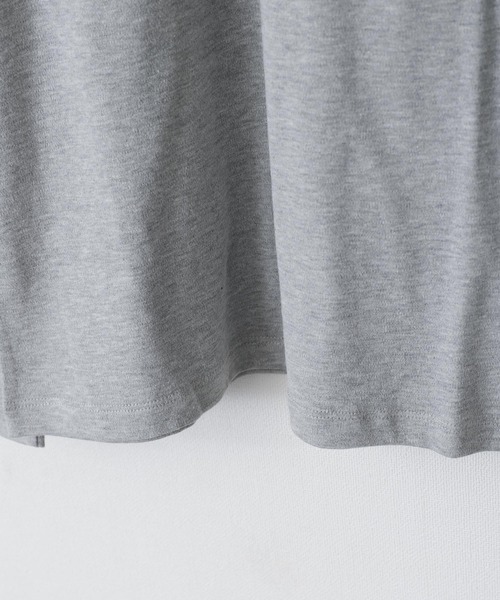 ZIP FIVE（ジップファイブ）の「ピーチスムース 無地モックネックロンTシャツ（Tシャツ/カットソー・メンズ・ホワイト/ブラック/ブルーグレー/杢グレー/ワイン/チャコール・MEDIUM/LARGE/X-LARGE）」の9枚目の写真