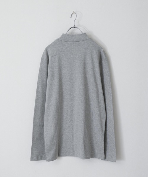 ZIP FIVE（ジップファイブ）の「ピーチスムース 無地モックネックロンTシャツ（Tシャツ/カットソー・メンズ・ホワイト/ブラック/ブルーグレー/杢グレー/ワイン/チャコール・MEDIUM/LARGE/X-LARGE）」の10枚目の写真