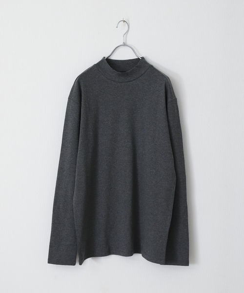 ZIP FIVE（ジップファイブ）の「ピーチスムース 無地モックネックロンTシャツ（Tシャツ/カットソー・メンズ・ホワイト/ブラック/ブルーグレー/杢グレー/ワイン/チャコール・MEDIUM/LARGE/X-LARGE）」の13枚目の写真