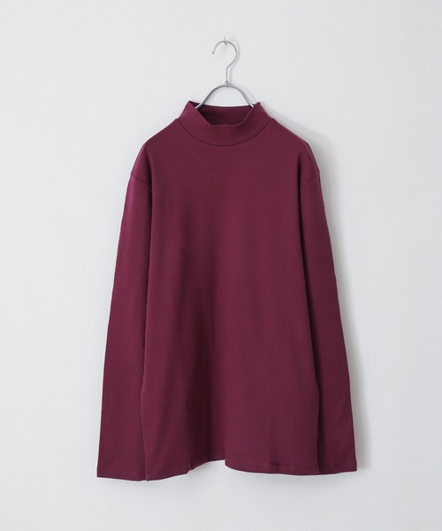 ZIP FIVE（ジップファイブ）の「ピーチスムース 無地モックネックロンTシャツ（Tシャツ/カットソー・メンズ・ホワイト/ブラック/ブルーグレー/杢グレー/ワイン/チャコール・MEDIUM/LARGE/X-LARGE）」の12枚目の写真