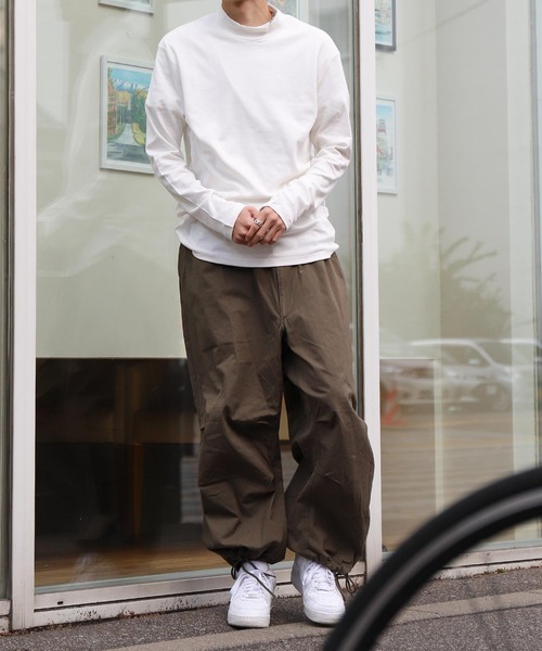ZIP FIVE（ジップファイブ）の「ピーチスムース 無地モックネックロンTシャツ（Tシャツ/カットソー・メンズ・ホワイト/ブラック/ブルーグレー/杢グレー/ワイン/チャコール・MEDIUM/LARGE/X-LARGE）」の21枚目の写真