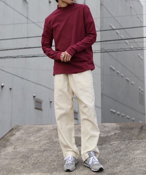 ZIP FIVE（ジップファイブ）の「ピーチスムース 無地モックネックロンTシャツ（Tシャツ/カットソー・メンズ・ホワイト/ブラック/ブルーグレー/杢グレー/ワイン/チャコール・MEDIUM/LARGE/X-LARGE）」の18枚目の写真