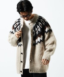 FREAK'S STORE | WEB限定 ビッグシルエット モヘヤタッチ ノルディック クルーカーディガン/シャギーニット(カーディガン/ボレロ)