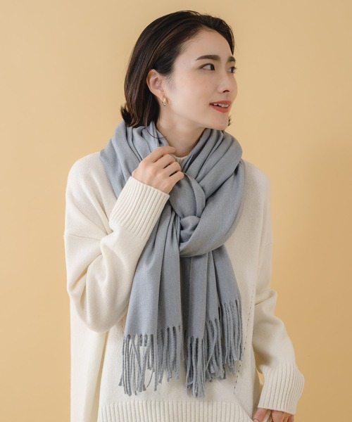 KATHARINE ROSS（キャサリンロス）の「【KATHARINE ROSS】【WEB限定】なめらかカシミヤタッチ大判ストール（ストール/ショール・レディース・ブルー/アイボリー/パープル/ブラウン/ブラック/グリーン/グレイッシュベージュ/ピンク・MEDIUM）」の16枚目の写真