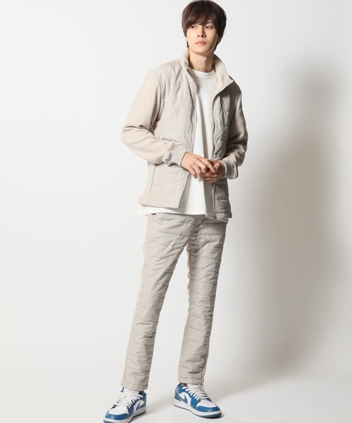 ARCADE（アーケード）の「上下セットアップ フェイクダウンブルゾン×スキニーフェイクダウンパンツ ゴルフウェア（ゴルフグッズ・メンズ・ブラック/ネイビー/グレイッシュベージュ/カーキ/ホワイト・LL/3L/M/L）」の3枚目の写真