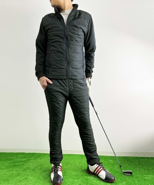ARCADE（アーケード）の「上下セットアップ フェイクダウンブルゾン×スキニーフェイクダウンパンツ ゴルフウェア（ゴルフグッズ・メンズ・ブラック/ネイビー/グレイッシュベージュ/カーキ/ホワイト・LL/3L/M/L）」の22枚目の写真