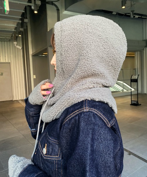 WHO'S WHO gallery（フーズフーギャラリー）の「ボアバラクラバ（ニットキャップ/ビーニー・レディース・ブラック/グレー/アイボリー・FREE）」の7枚目の写真