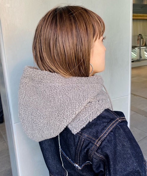 WHO'S WHO gallery（フーズフーギャラリー）の「ボアバラクラバ（ニットキャップ/ビーニー・レディース・ブラック/グレー/アイボリー・FREE）」の8枚目の写真