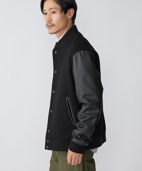 SHIPS(シップス)の「SHIPS: スーパー160'S メリノウール メルトン バーシティジャケット(スタジャン・メンズ・ブラック/ネイビー・SMALL/MEDIUM/LARGE/X-LARGE)」の6枚目の写真