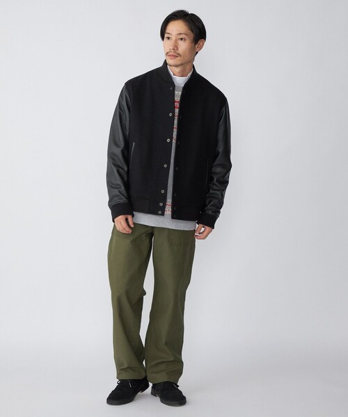 SHIPS(シップス)の「SHIPS: スーパー160'S メリノウール メルトン バーシティジャケット(スタジャン・メンズ・ブラック/ネイビー・SMALL/MEDIUM/LARGE/X-LARGE)」の8枚目の写真