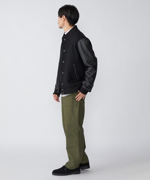 SHIPS(シップス)の「SHIPS: スーパー160'S メリノウール メルトン バーシティジャケット(スタジャン・メンズ・ブラック/ネイビー・SMALL/MEDIUM/LARGE/X-LARGE)」の10枚目の写真