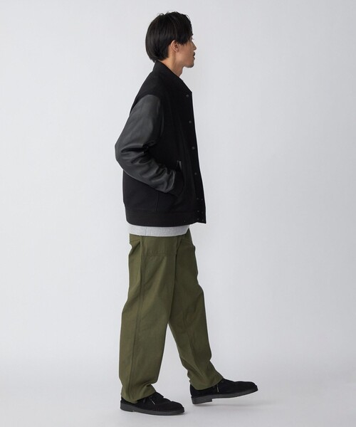 SHIPS(シップス)の「SHIPS: スーパー160'S メリノウール メルトン バーシティジャケット(スタジャン・メンズ・ブラック/ネイビー・SMALL/MEDIUM/LARGE/X-LARGE)」の3枚目の写真