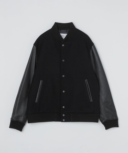 SHIPS(シップス)の「SHIPS: スーパー160'S メリノウール メルトン バーシティジャケット(スタジャン・メンズ・ブラック/ネイビー・SMALL/MEDIUM/LARGE/X-LARGE)」の5枚目の写真