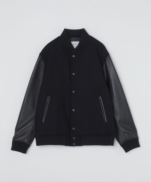 SHIPS(シップス)の「SHIPS: スーパー160'S メリノウール メルトン バーシティジャケット(スタジャン・メンズ・ブラック/ネイビー・SMALL/MEDIUM/LARGE/X-LARGE)」の15枚目の写真