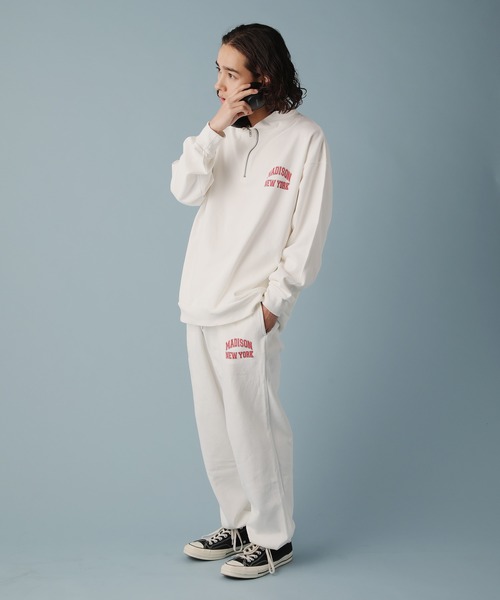 Revo.（レボ）の「米綿×リサイクルコットン スタンドカラーハーフジップ プリントスウェット（Tシャツ/カットソー・メンズ・グレー/ブラック/ホワイト/グリーン/パープル・M/L）」の9枚目の写真