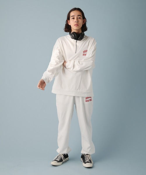 Revo.（レボ）の「米綿×リサイクルコットン スタンドカラーハーフジップ プリントスウェット（Tシャツ/カットソー・メンズ・グレー/ブラック/ホワイト/グリーン/パープル・M/L）」の8枚目の写真