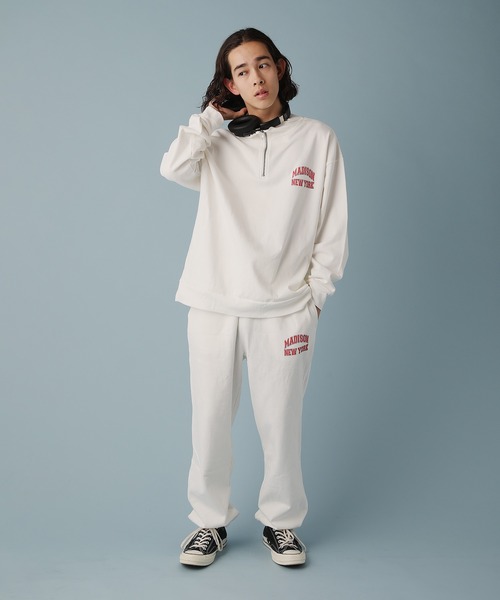 Revo.（レボ）の「米綿×リサイクルコットン スタンドカラーハーフジップ プリントスウェット（Tシャツ/カットソー・メンズ・グレー/ブラック/ホワイト/グリーン/パープル・M/L）」の10枚目の写真