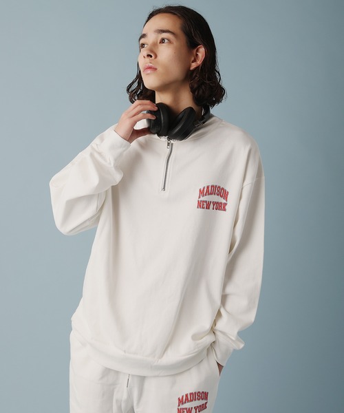 Revo.（レボ）の「米綿×リサイクルコットン スタンドカラーハーフジップ プリントスウェット（Tシャツ/カットソー・メンズ・グレー/ブラック/ホワイト/グリーン/パープル・M/L）」の7枚目の写真