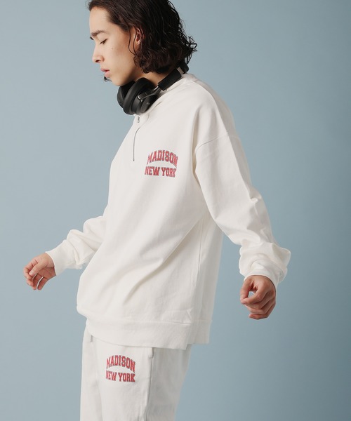 Revo.（レボ）の「米綿×リサイクルコットン スタンドカラーハーフジップ プリントスウェット（Tシャツ/カットソー・メンズ・グレー/ブラック/ホワイト/グリーン/パープル・M/L）」の6枚目の写真