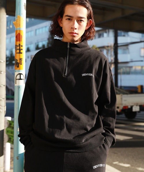 Revo.（レボ）の「米綿×リサイクルコットン スタンドカラーハーフジップ プリントスウェット（Tシャツ/カットソー・メンズ・グレー/ブラック/ホワイト/グリーン/パープル・M/L）」の11枚目の写真
