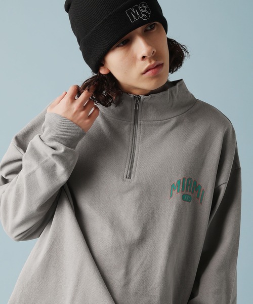 Revo.（レボ）の「米綿×リサイクルコットン スタンドカラーハーフジップ プリントスウェット（Tシャツ/カットソー・メンズ・グレー/ブラック/ホワイト/グリーン/パープル・M/L）」の17枚目の写真