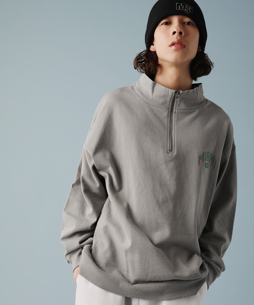 Revo.（レボ）の「米綿×リサイクルコットン スタンドカラーハーフジップ プリントスウェット（Tシャツ/カットソー・メンズ・グレー/ブラック/ホワイト/グリーン/パープル・M/L）」の18枚目の写真