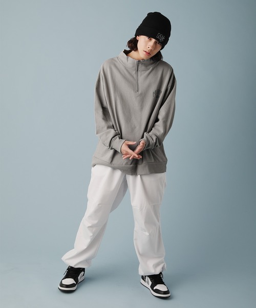 Revo.（レボ）の「米綿×リサイクルコットン スタンドカラーハーフジップ プリントスウェット（Tシャツ/カットソー・メンズ・グレー/ブラック/ホワイト/グリーン/パープル・M/L）」の19枚目の写真